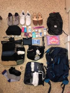 Backpack and travel supplies