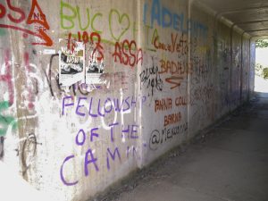 Graffiti on concrete underpass