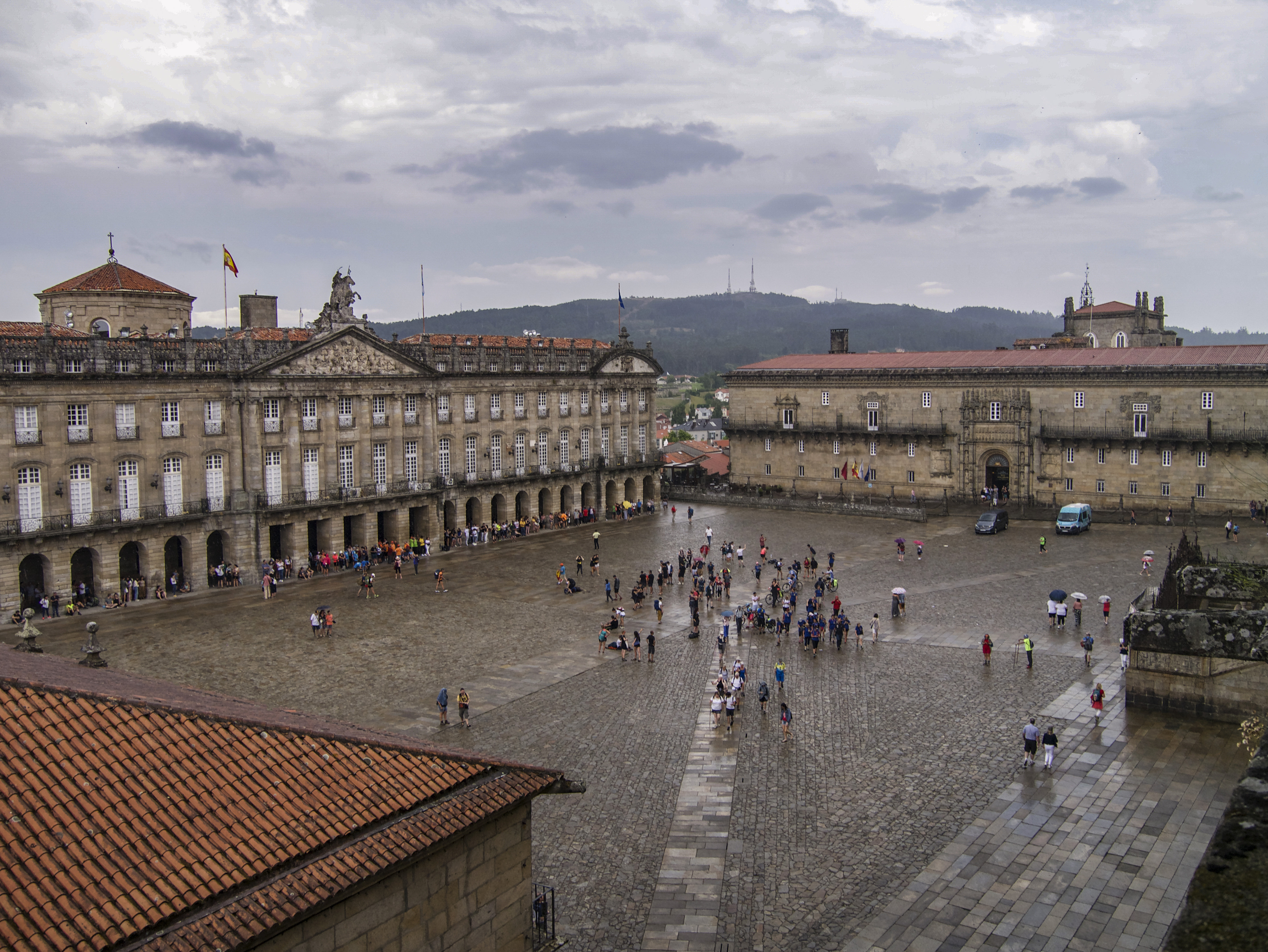 Plaza de Obradoiro Santiago de Compostela in the rain
